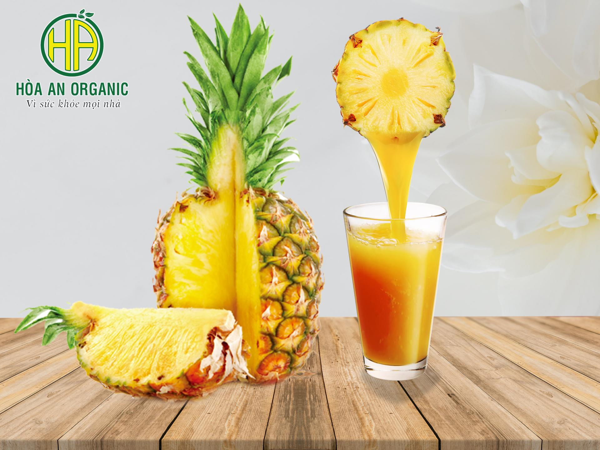 Sinh tố dứa thơm Hòa An Organic - Giải khát, giải nhiệt, tăng cường sức khỏe