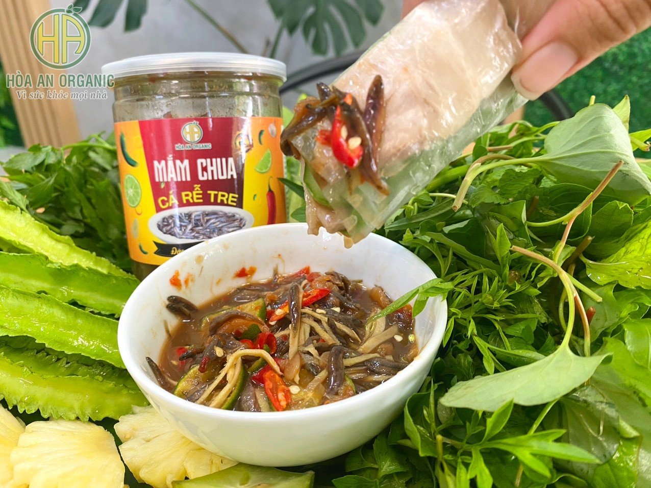 mắm chua cá rễ tre hoà an organic 