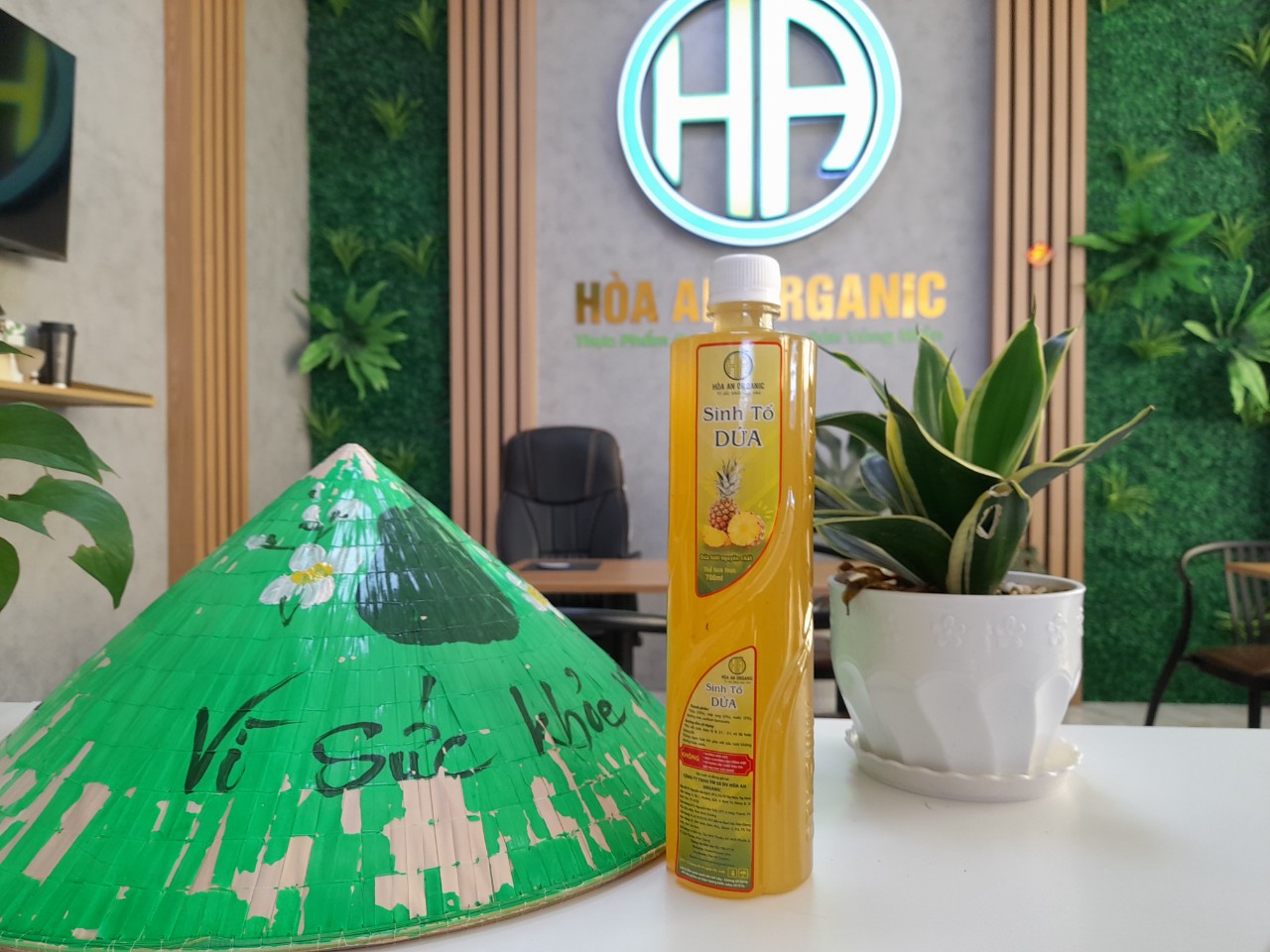 Sinh tố dứa thơm Hòa An Organic